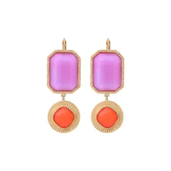 Louise sleeper earrings - purple and red