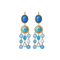 Louise sleeper earrings - turquoise and blue