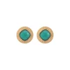 Louise thin clip-on earrings - turquoise