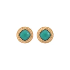 Louise thin clip-on earrings - turquoise