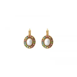 Louise thin sleeper earrings - white