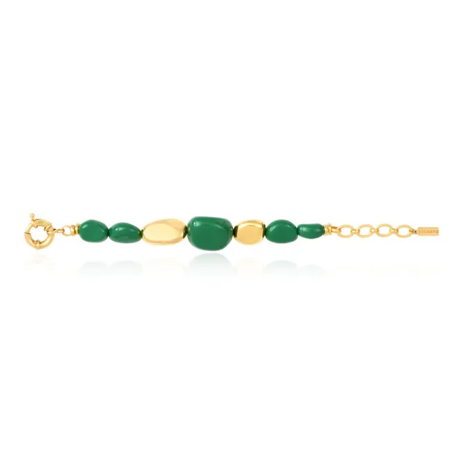 Loulou adjustable bracelet – green and gold