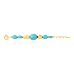 Loulou adjustable bracelet – turquoise and gold