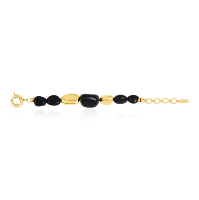 Loulou adjustable bracelet – black and gold