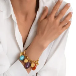 Loulou Adjustable Chain Bracelet - Multicolored