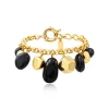 Loulou adjustable chain bracelet – black and gold