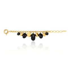 Loulou adjustable chain bracelet – black and gold