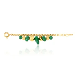 Loulou adjustable chain bracelet – green and gold