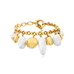 Loulou adjustable chain bracelet – gold and white