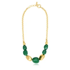 Loulou chain necklace – green and gold