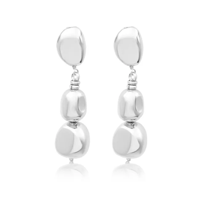 Loulou clip-on drop earrings - silver