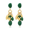 Loulou clip-on earrings – green and gold