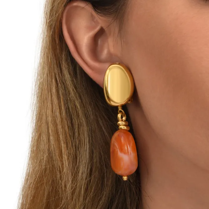 Loulou clip-on earrings - orange