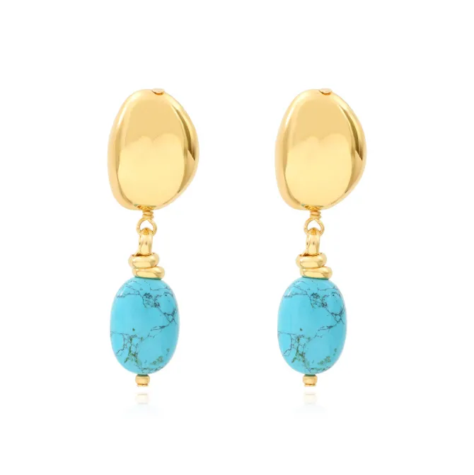 Loulou clip-on earrings - turquoise
