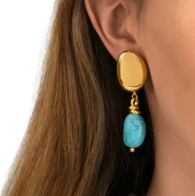Loulou clip-on earrings - turquoise
