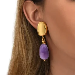 Loulou clip-on earrings - violets