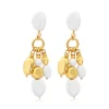 Loulou clip-on earrings – white and gold