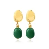 Loulou clip-on pendant earrings – green and gold
