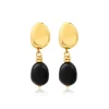 Loulou clip-on pendant earrings – black and gold