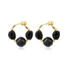 Loulou hoop earrings – black and gold