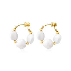 Loulou hoop earrings – gold and white