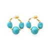 Loulou hoop earrings – turquoise and gold