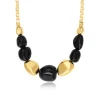 Loulou short chain necklace – black and gold