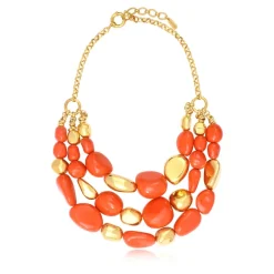 Loulou statement necklace – orange and gold