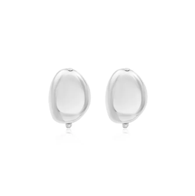 Loulou thin clip-on earrings - silver