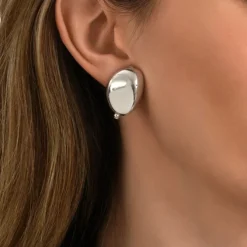 Loulou thin clip-on earrings - silver