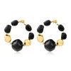 Loulou wide hoop earrings – black and gold