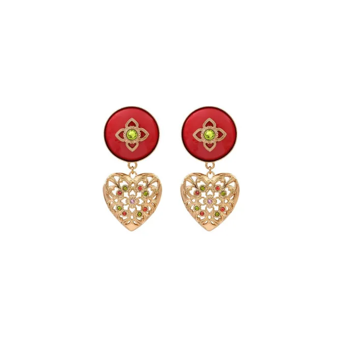 Lucky Charm Stud Earrings - Roses