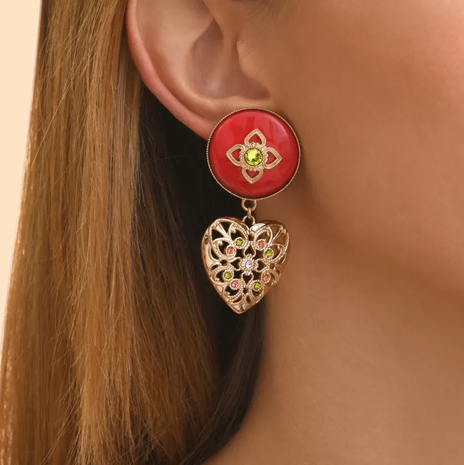 Lucky Charm Stud Earrings - Roses