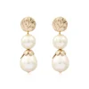 Lucy clip-on earrings in gold-tone metal - white