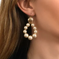 Lucy hoop sleeper earrings - white