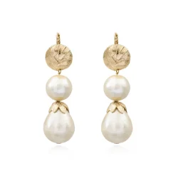 Lucy pearl sleeper earrings - white