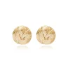 Lucy round clip-on earrings - white
