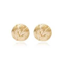 Lucy round clip-on earrings - white