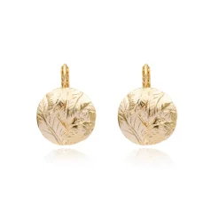 Lucy round sleeper earrings - white