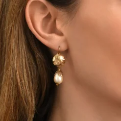 Lucy sleeper earrings - white