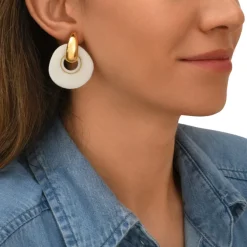 Masseria clip-on earrings - white