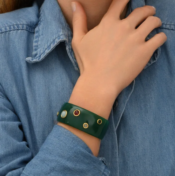 Masseria cuff bracelet - green