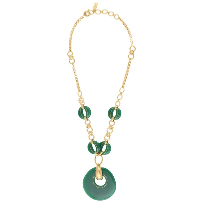 Masseria long chain necklace - green