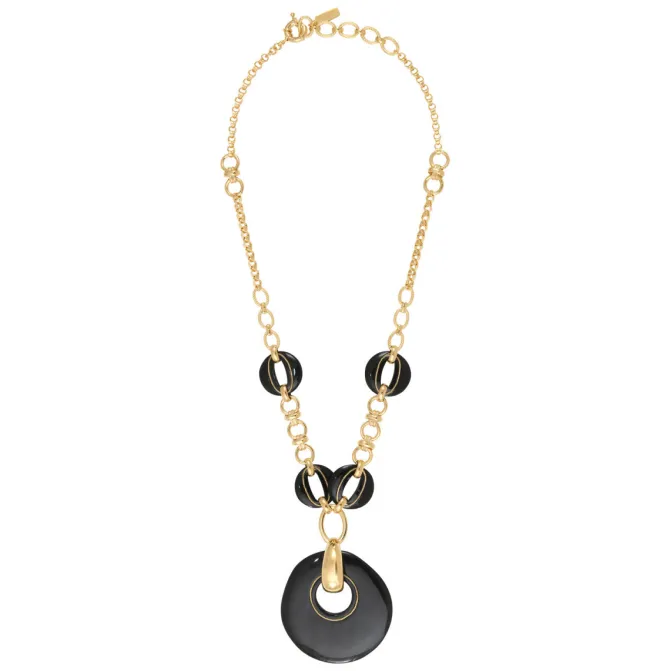 Masseria long chain necklace - black