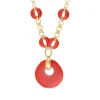 Masseria long chain necklace - coral