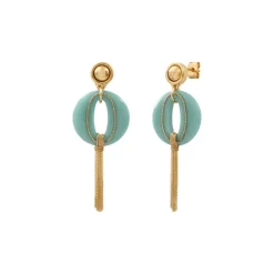 Masseria long pierced stud earrings - turquoise