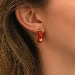 Masseria mini stud earrings - coral