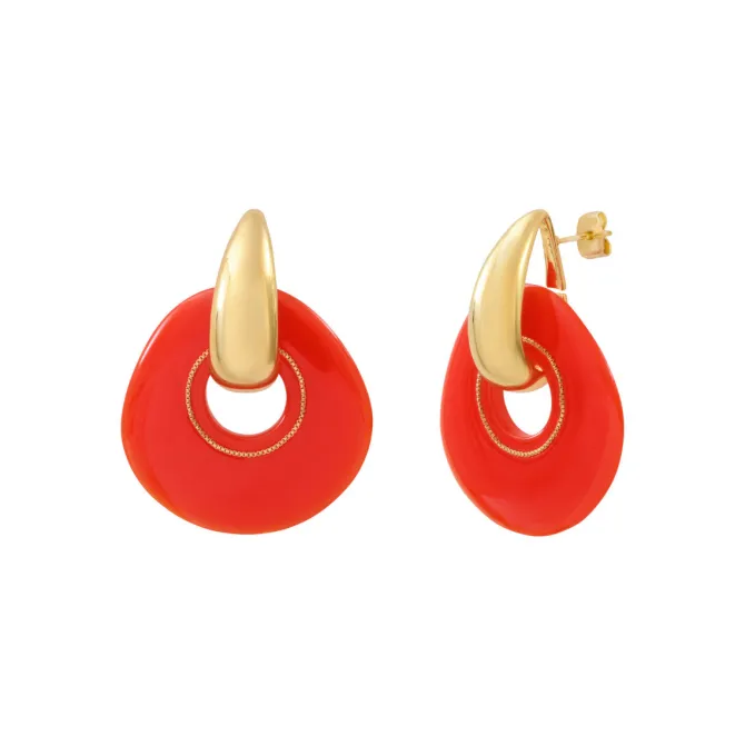 Masseria pierced stud earrings - coral