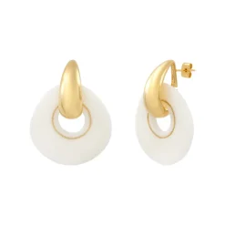 Masseria pierced stud earrings - white