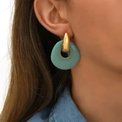 Masseria pierced stud earrings - turquoise